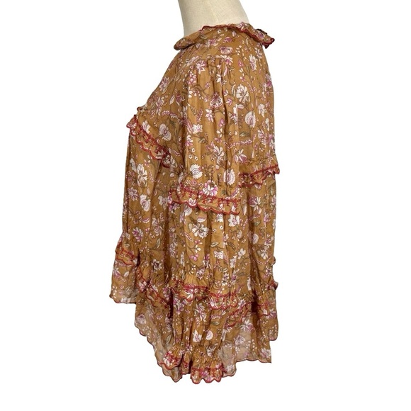 Isabel Marant Etoile Moxley Floral Embroidered Ruffle Blouse FR38/US6 - Picture 4 of 11